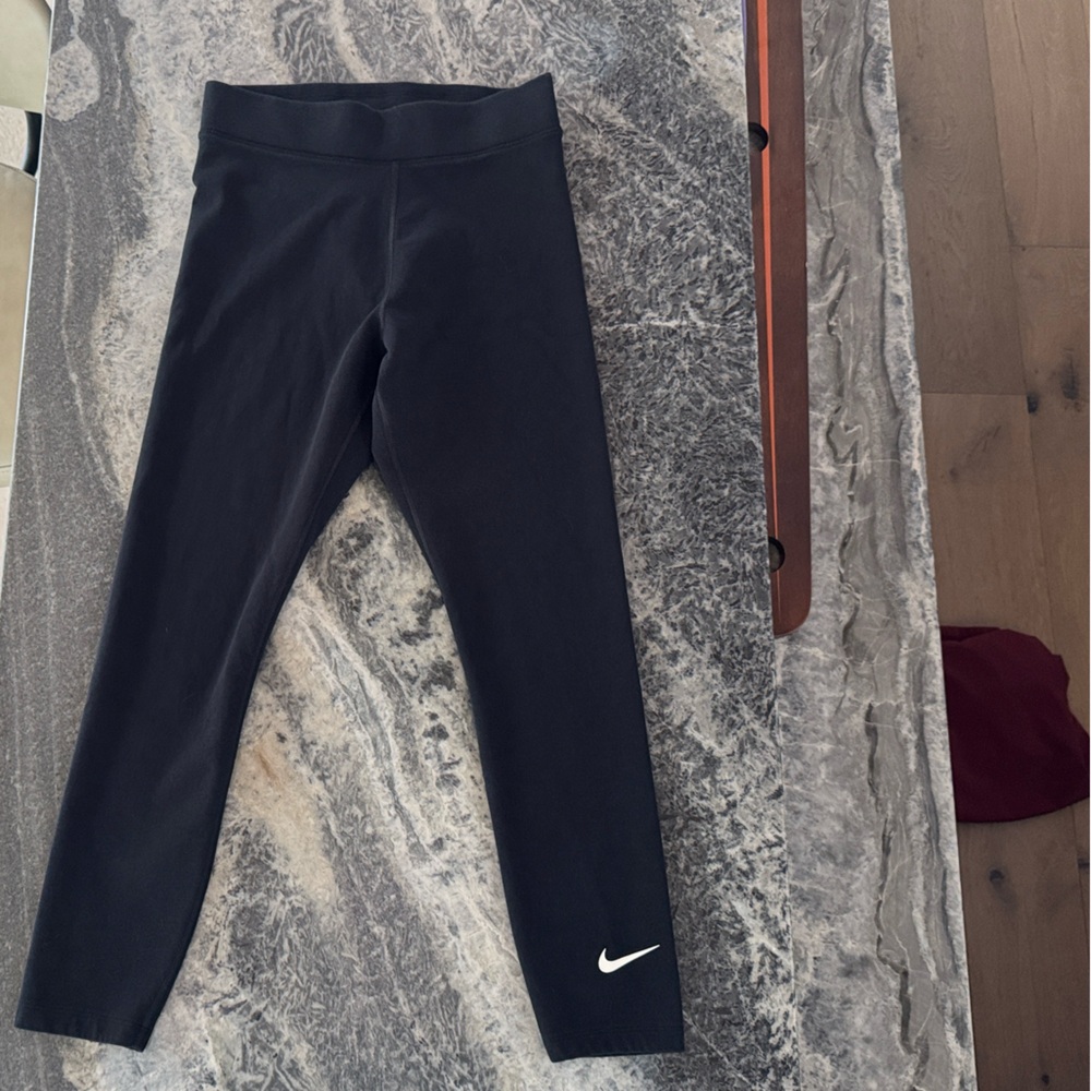Nike Women’s  Black Leggings with White Logo